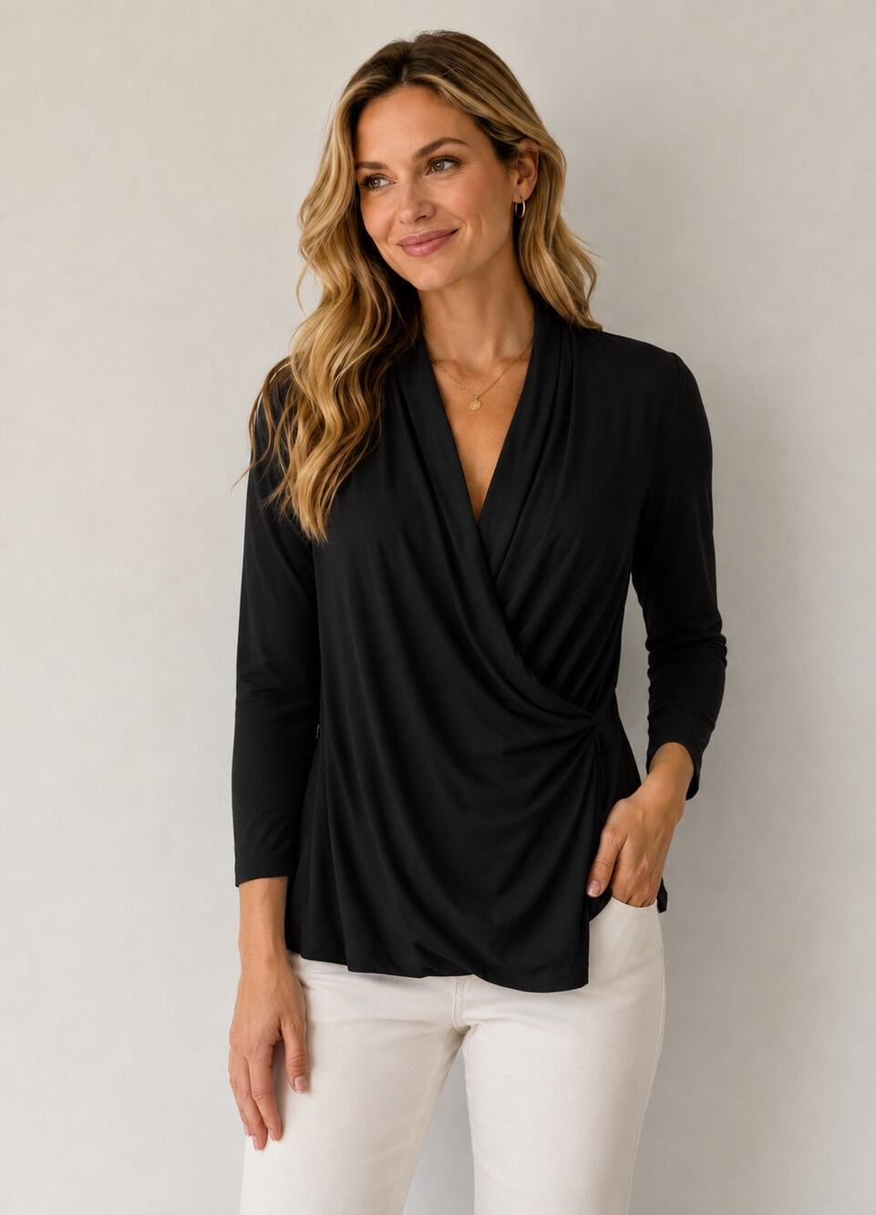 J. McLaughlin faux wrap blouse